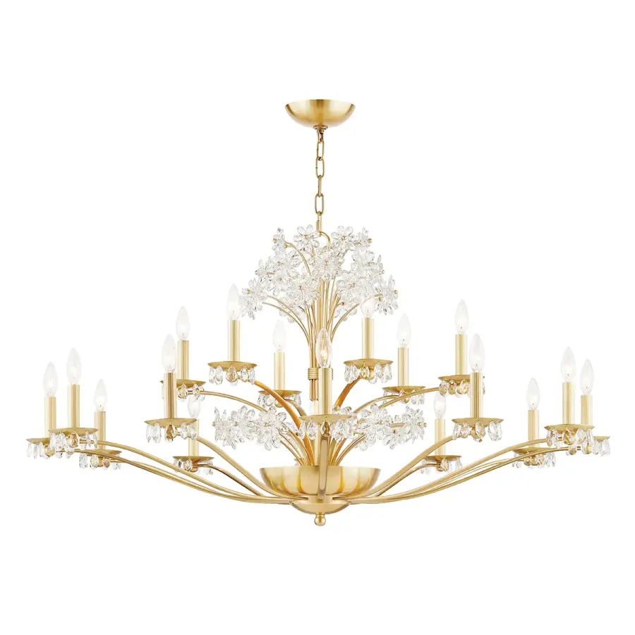 Beaumont 20-Light Chandelier in Aged Brass