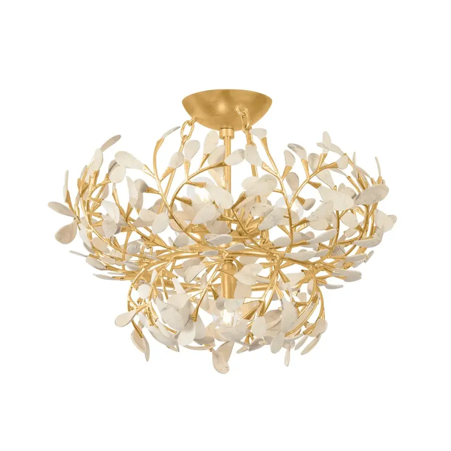 Maybrook 4-Light Semi-Flush Mount in Vintage Gold Leaf
