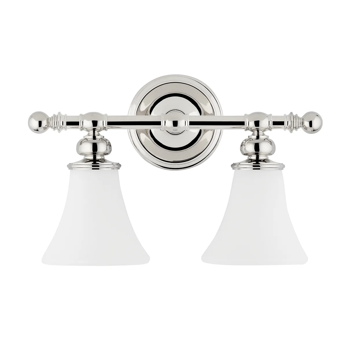 Weston 2-Light Bath Bracket in Polished Nickel