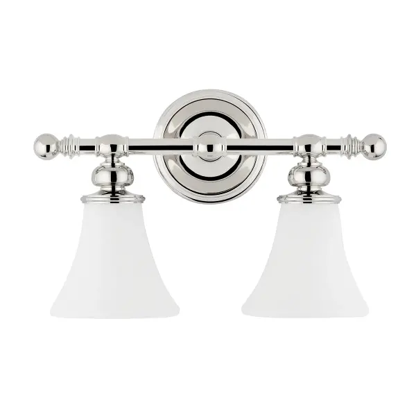 Weston 2-Light Bath Bracket in Polished Nickel