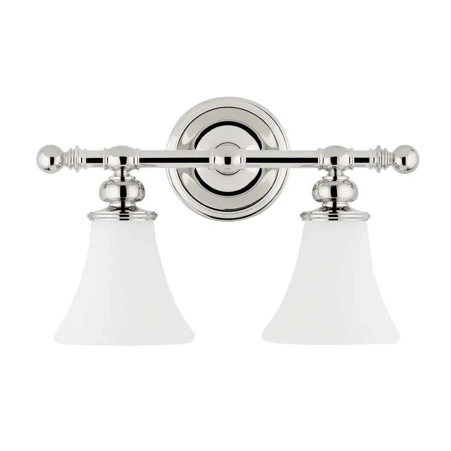 Weston 2-Light Bath Bracket in Polished Nickel