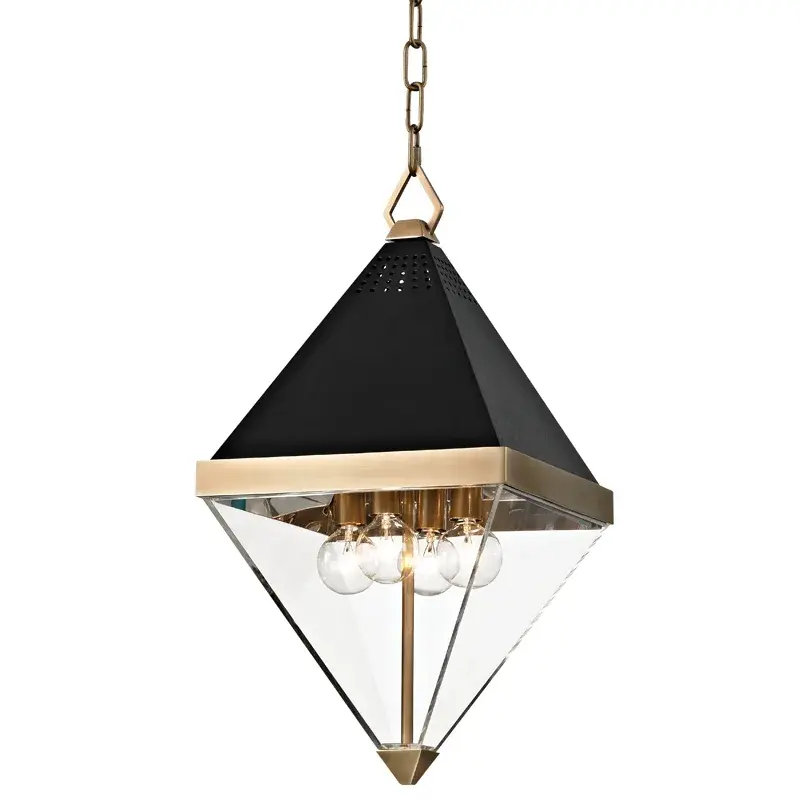 Coltrane 4-Light Lantern in Aged Brass