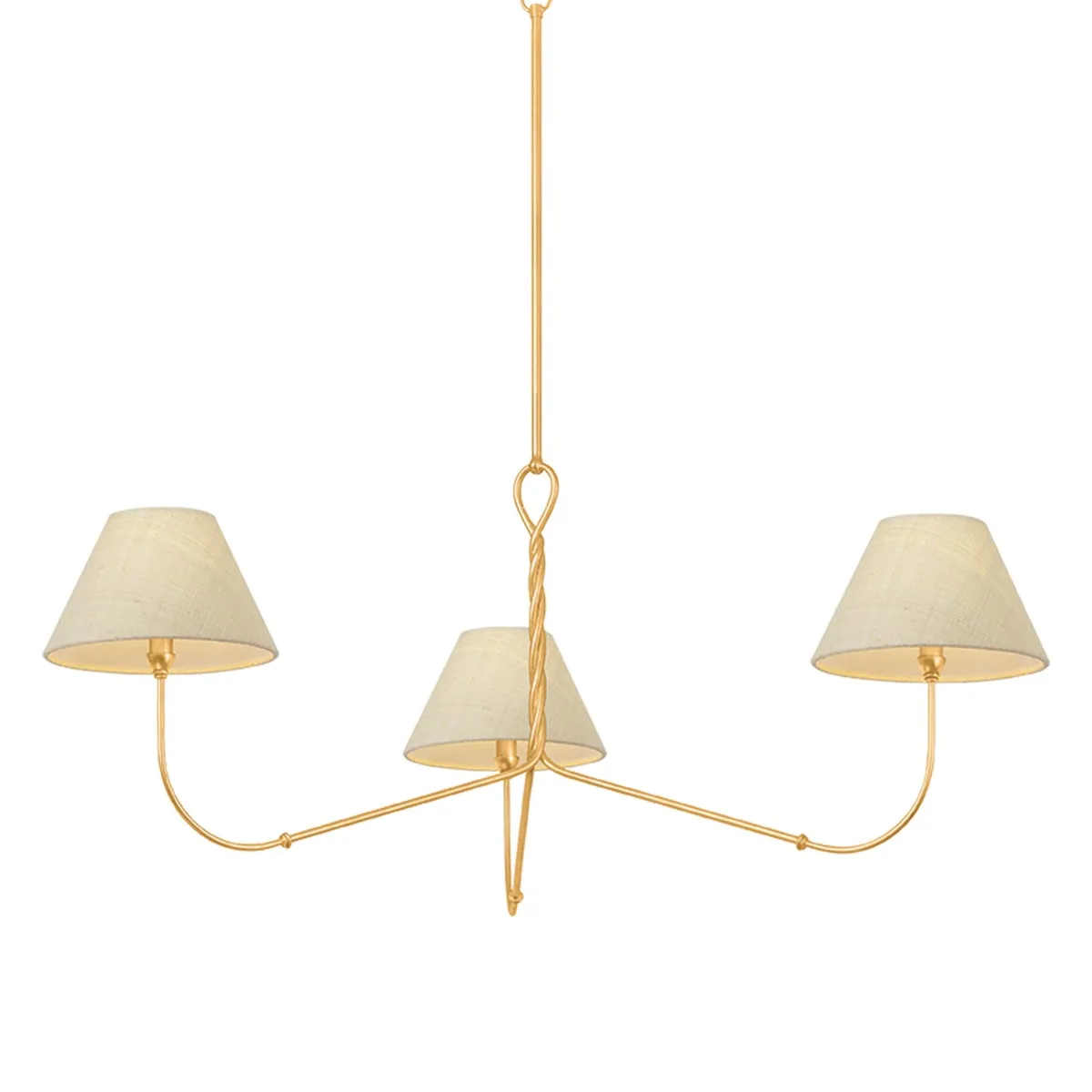 Dekalb Three Light Chandelier in Vintage Gold Leaf