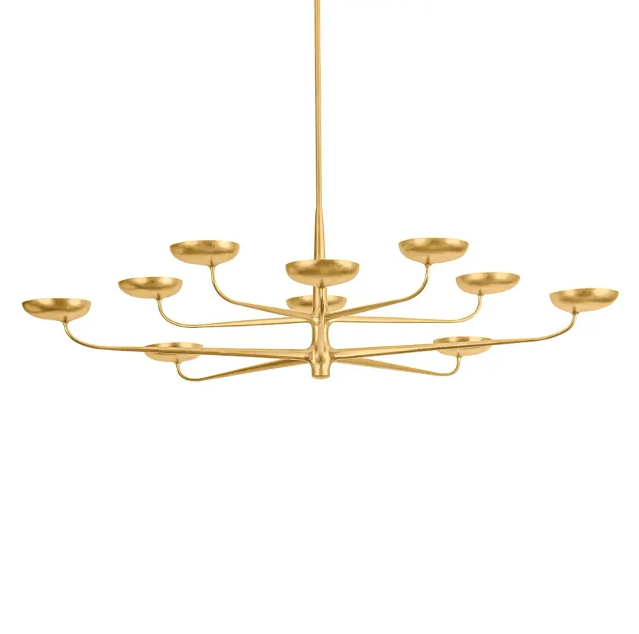 Taormina 10-Light LED Chandelier in Vintage Gold Leaf - Image 1