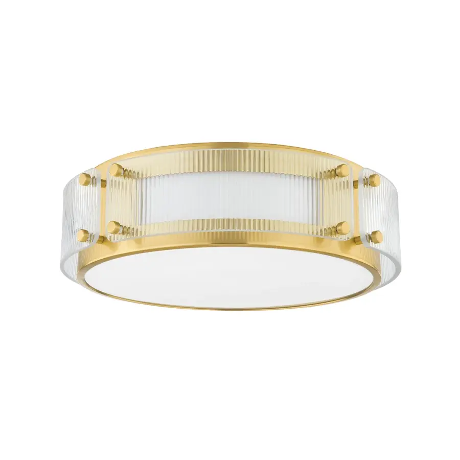 Clifford 14" LED Flush Mount in Aged Brass - Image 1