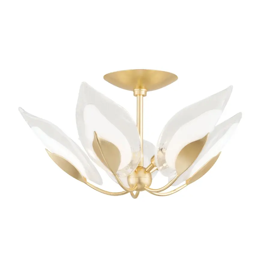 Blossom 5-Light Semi-Flush Mount in Gold Leaf - Image 1