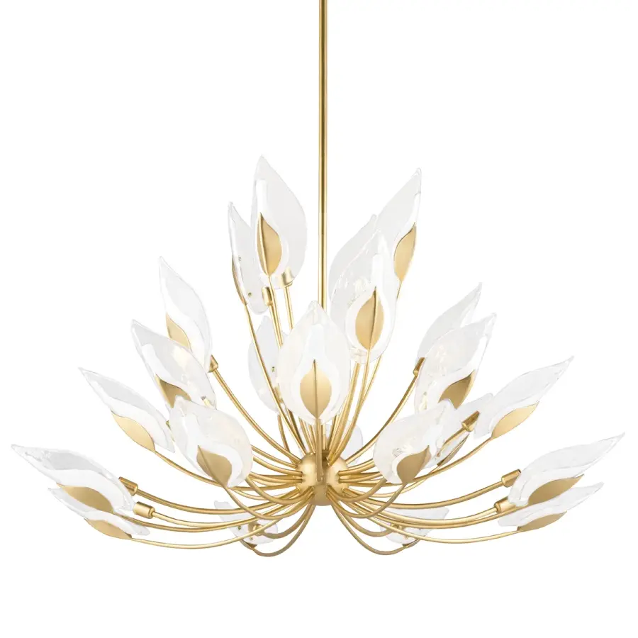 Blossom 24-Light Chandelier in Gold Leaf