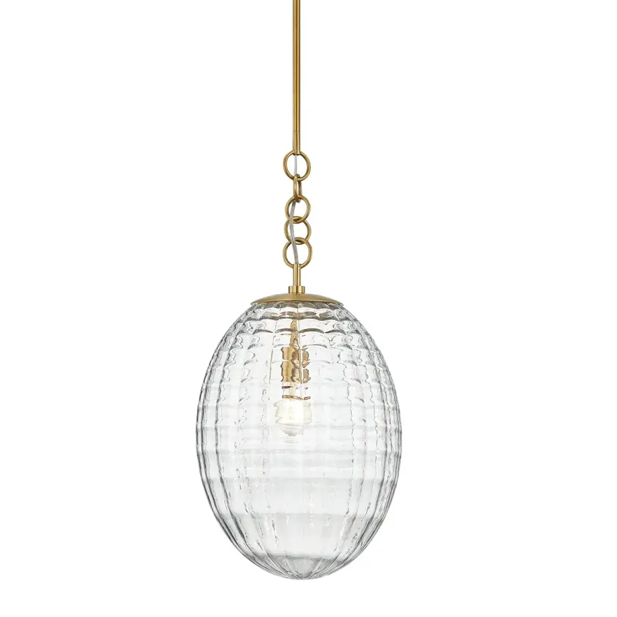 Venice One Light Pendant in Aged Brass