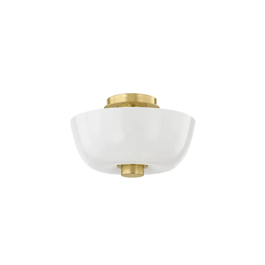 Dove Flush Mount in Aged Brass - Image 1