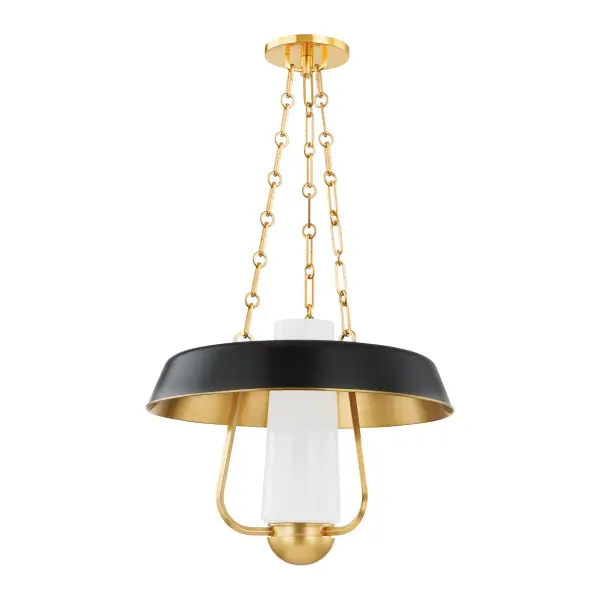 This single-light lantern combines aged brass and soft black finishes for a sophisticated mixed-metal look. The open frame design works beautifully in transitional spaces, offering versatility across traditional and modern interiors.