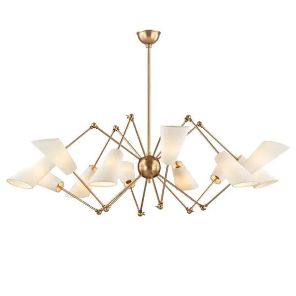 Buckingham 12-Light Chandelier in Aged Brass
