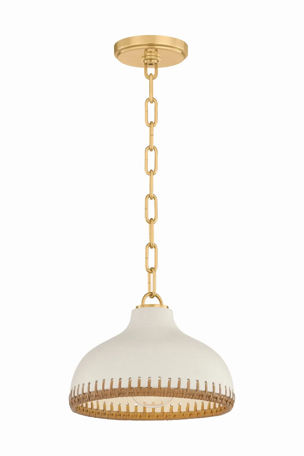 Southfields One Light Pendant in Aged Brass