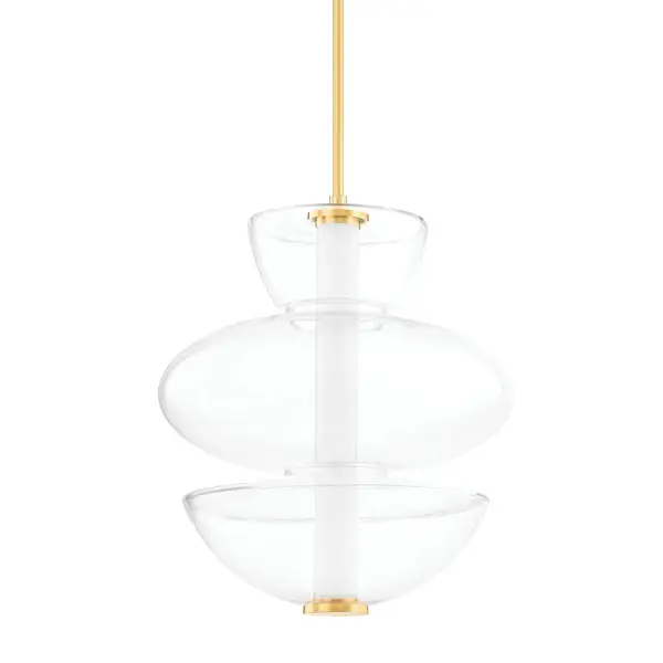 The Palermo combines contemporary elegance with practical LED technology. Its aged brass finish and clear glass shades deliver warm, inviting light while the integrated LED provides energy efficiency and excellent color rendering.