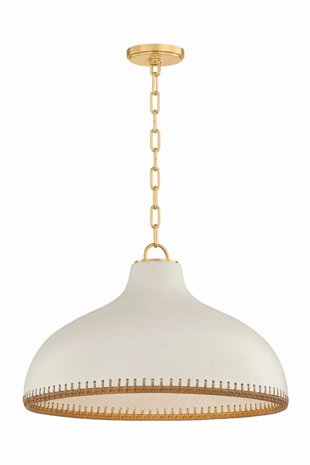 Southfields One Light Pendant in Aged Brass