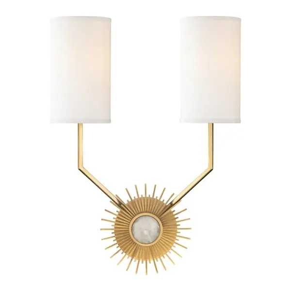 The Borland wall sconce brings Art Deco glamour with its dramatic starburst design and genuine rock crystal dome. Each piece features unique natural quartz patterns, making it a statement accent for sophisticated interiors seeking luxury and dynamic energy.