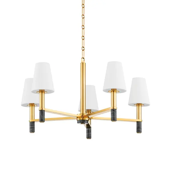 Montreal blends contemporary clean lines with luxurious natural materials. The unique Nero Modera marble candle sleeves paired with warm Aged Brass create an understated yet striking focal point for dining and living spaces.
