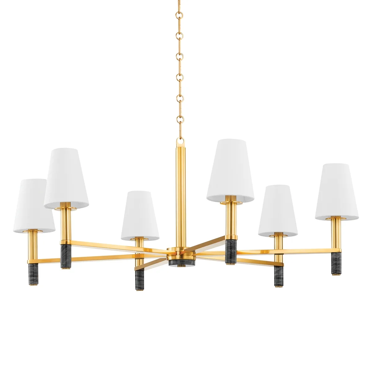 Montreal 6-Light Chandelier in Aged Brass