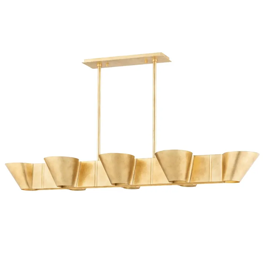 Reeve 8-Light Linear Chandelier in Vintage Gold Leaf - Image 1