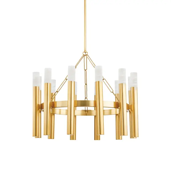 Pali reimagines the classic candelabra with clean lines and symmetrical design. The aged brass candle sleeves paired with natural alabaster create a sophisticated, reverential glow that elevates any space with modern grandeur.