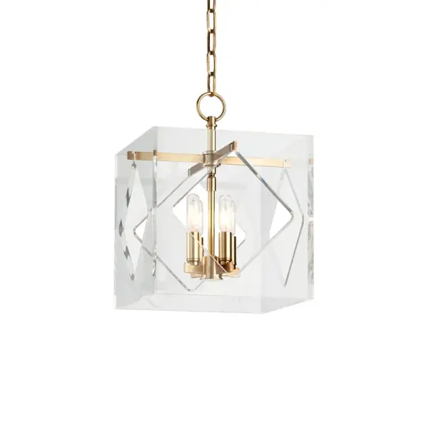 The Travis lantern brings timeless elegance with its traditional four-sided design and warm aged brass finish. Perfect for creating a welcoming ambiance in entryways and dining spaces with its compact 12-inch footprint.