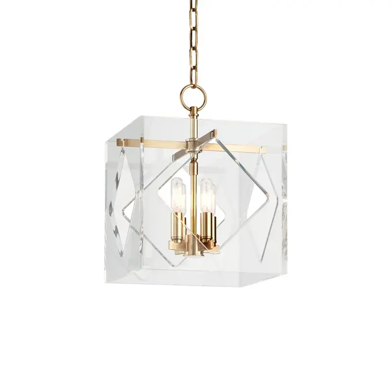 Travis 4-Light Lantern in Aged Brass - Image 1