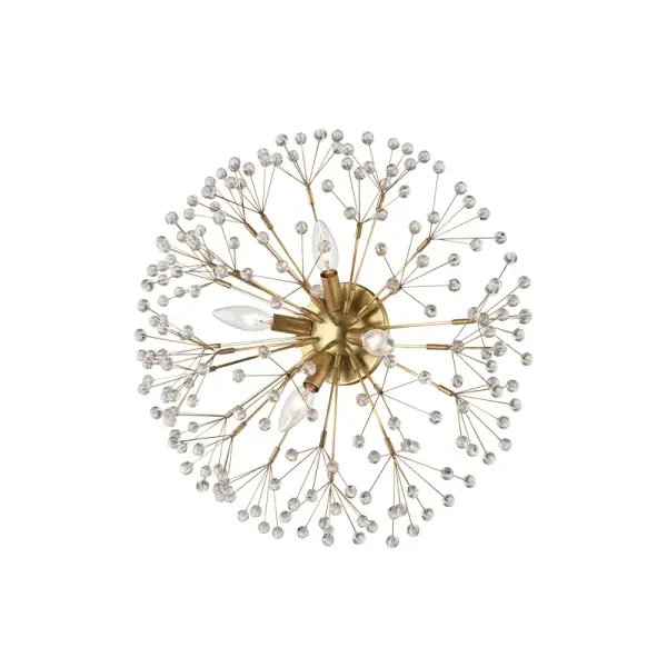 The Dunkirk offers sophisticated lighting in a compact profile. Its aged brass finish and four-light configuration provide ample illumination while maintaining a low ceiling clearance, making it ideal for spaces with height constraints.