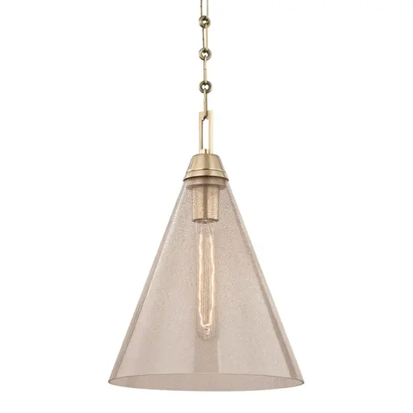 Newbury Brass Inlay Glass Pendant