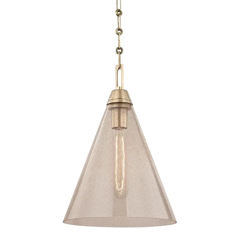 Newbury Brass Inlay Glass Pendant