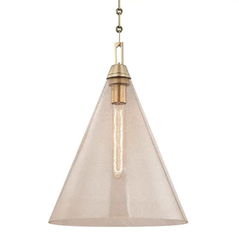 Newbury Brass Inlay Glass Pendant