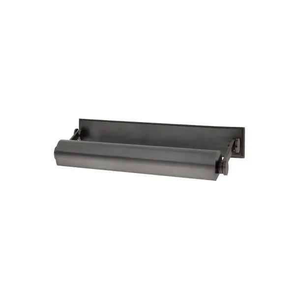The Merrick picture light combines clean styling with practical functionality. Its adjustable shade and arms allow customized light direction, while the full-length solid brass backplate conceals all wiring for a polished look.