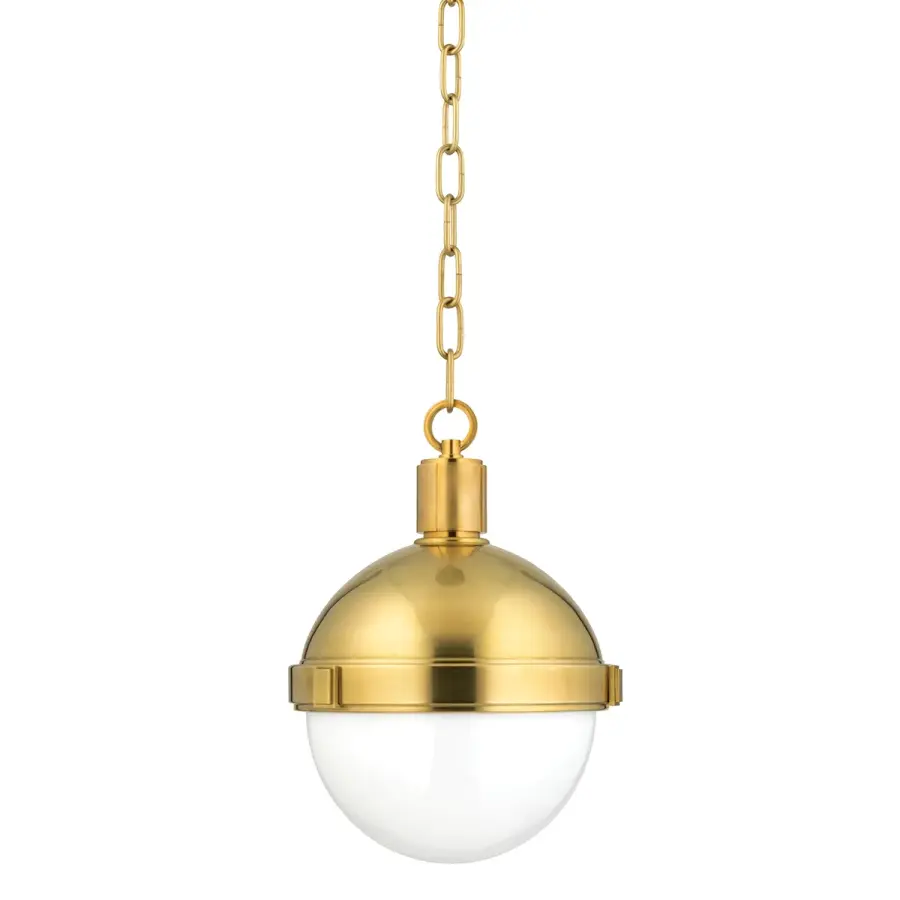 Lambert One Light Pendant in Aged Brass - Image 1