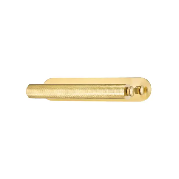 The Stockport picture light combines traditional styling with modern LED efficiency. Its aged brass finish adds warmth while the 17-inch width accommodates medium to large artwork. Damp-rated for versatile placement.