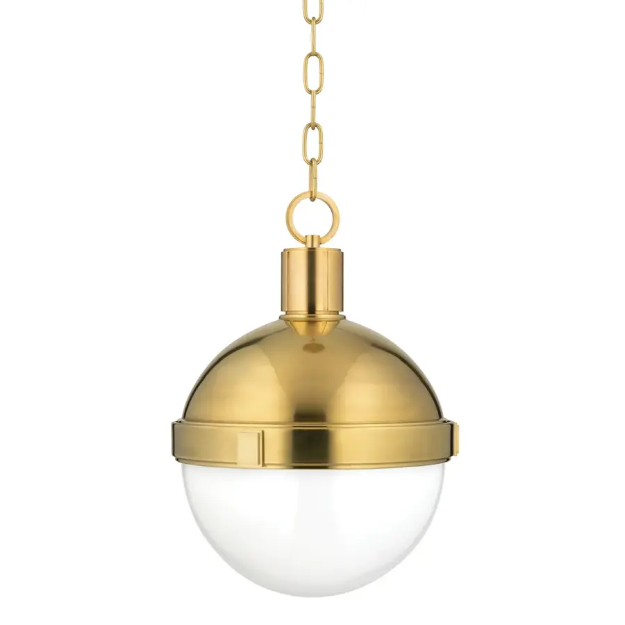 Lambert One Light Pendant in Aged Brass - Image 1