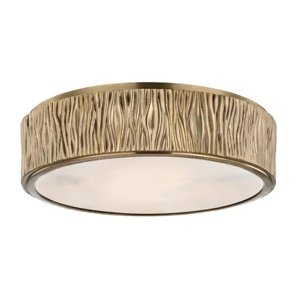 The Crispin combines timeless aged brass with natural alabaster for a sophisticated flush mount that delivers warm, diffused LED light. Perfect for spaces with lower ceilings where style can't be compromised.