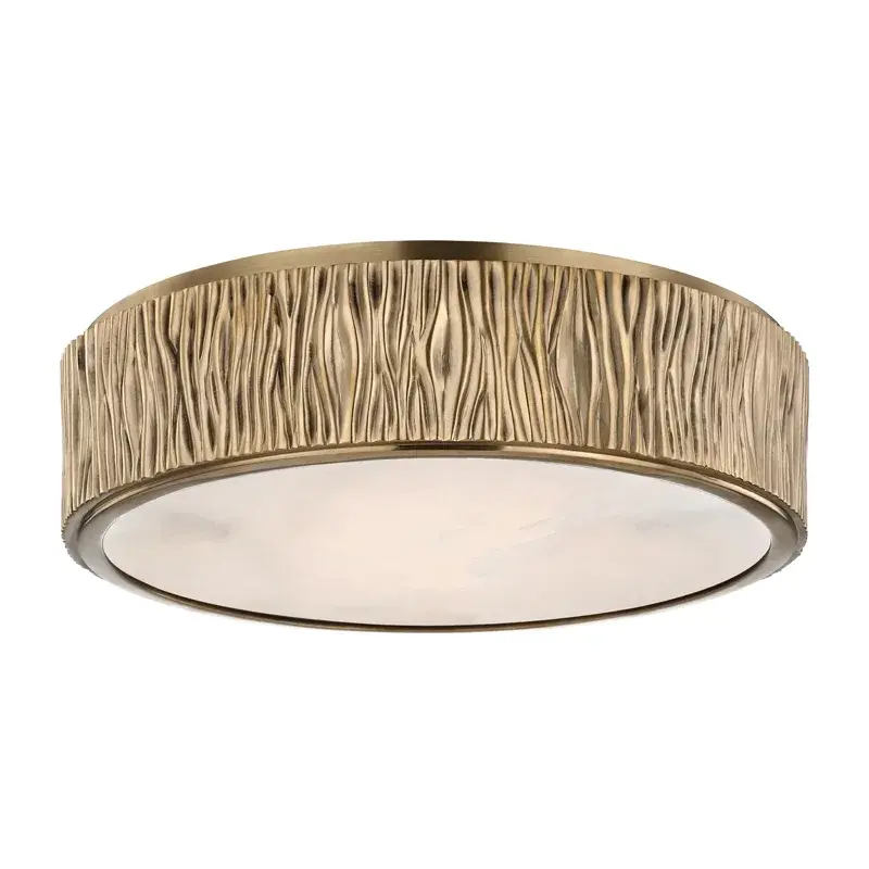 Crispin LED Flush Mount in Aged Brass