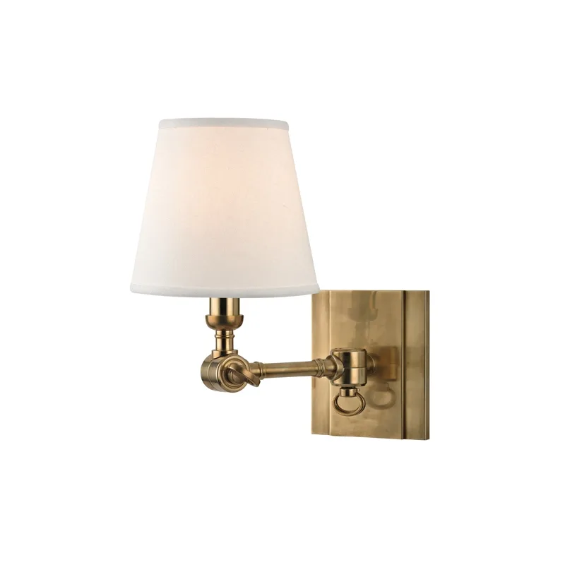 Hillsdale One Light Wall Sconce in Aged Brass