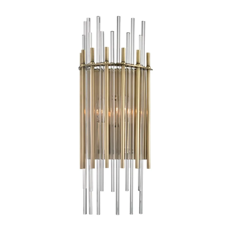 Wallis 2-Light Wall Sconce in Aged Brass