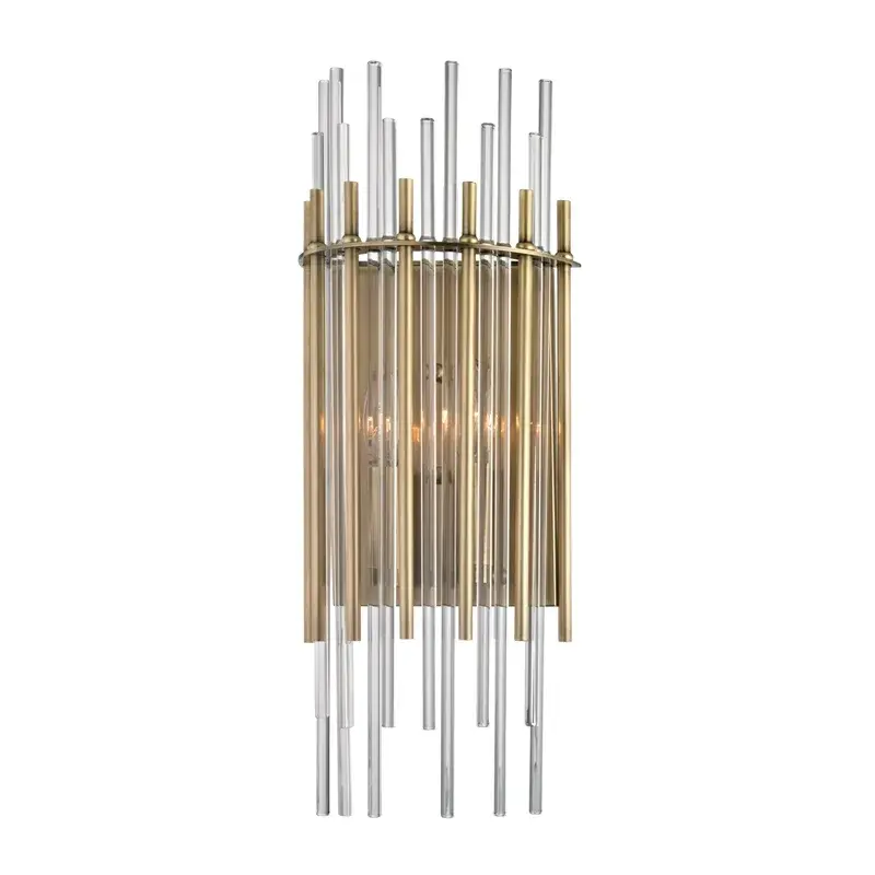 Wallis 2-Light Wall Sconce in Aged Brass