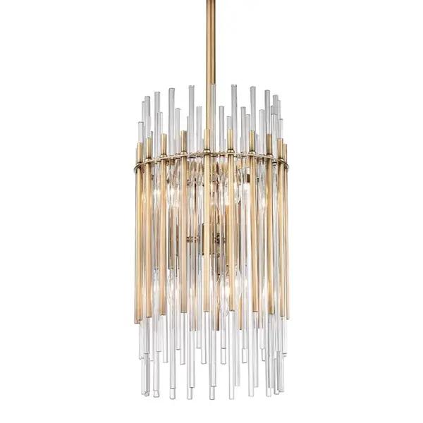 Wallis 6-Light Pendant in Aged Brass - Image 1
