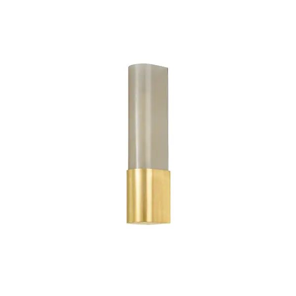 The Somersville sconce combines timeless design with modern sensibility. Its bullnose bronze glass shade creates a softly patinated look that conceals the bulb while casting warm, diffused light. The Aged Brass metalwork adds elegant contrast.