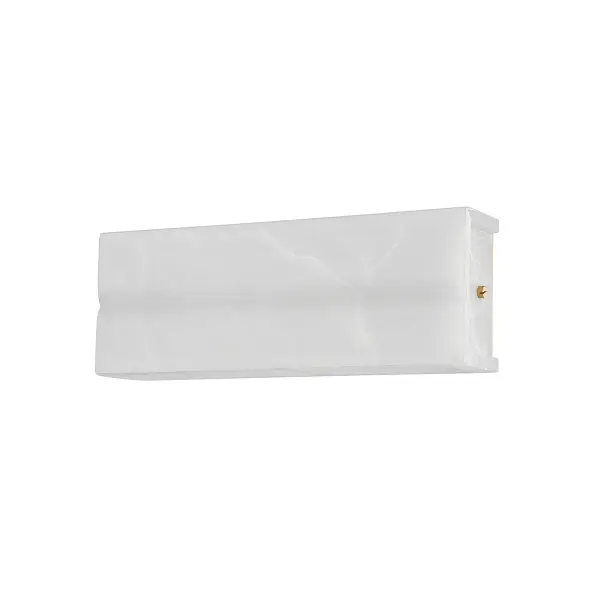 The Bremsen combines timeless aged brass with natural alabaster for a sophisticated wall sconce. Integrated LED technology delivers warm, high-CRI light ideal for task and ambient applications in refined spaces.