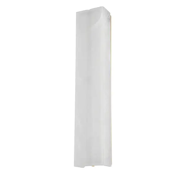 The Bremsen wall sconce delivers sophisticated ambient lighting with its elongated vertical design and warm aged brass finish. The integrated LED provides energy-efficient illumination through natural alabaster, creating a soft glow perfect for intimate spaces.