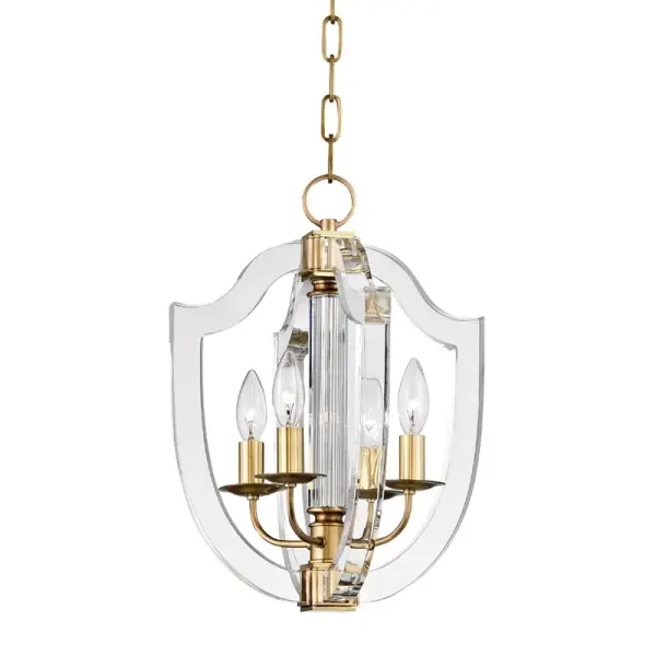 The Arietta pendant combines classic elegance with contemporary sensibility. Its compact 12.5-inch diameter makes it perfect for smaller dining areas and kitchen islands, while the aged brass finish adds warmth and sophistication to any space.