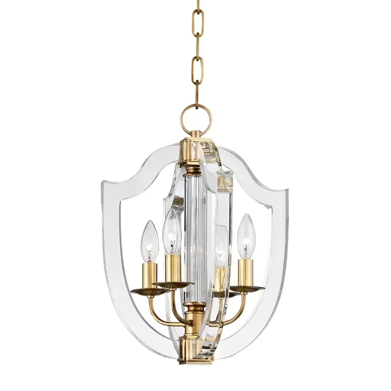 Arietta 4-Light Pendant in Aged Brass