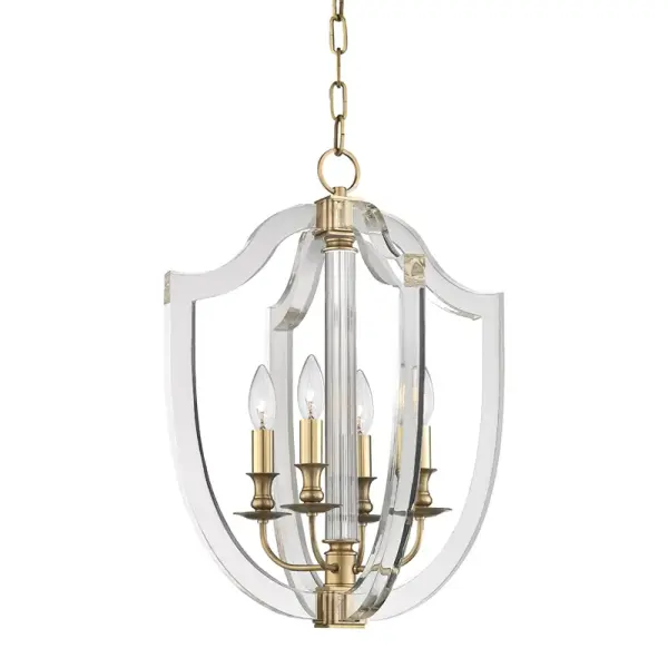 The Arietta brings sophisticated style with its four-light design and warm aged brass finish. At 16.5" wide, it's perfectly sized for dining spaces and kitchen islands, offering adjustable height and damp location rating for versatility.
