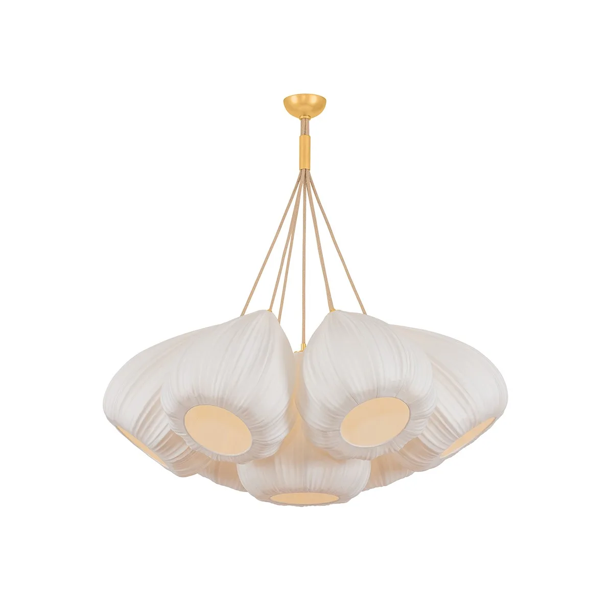 Livonia Seven Light Chandelier in Vintage Gold Leaf