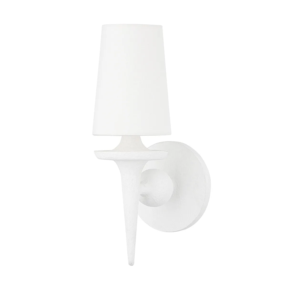 Torch White Plaster Wall Sconce