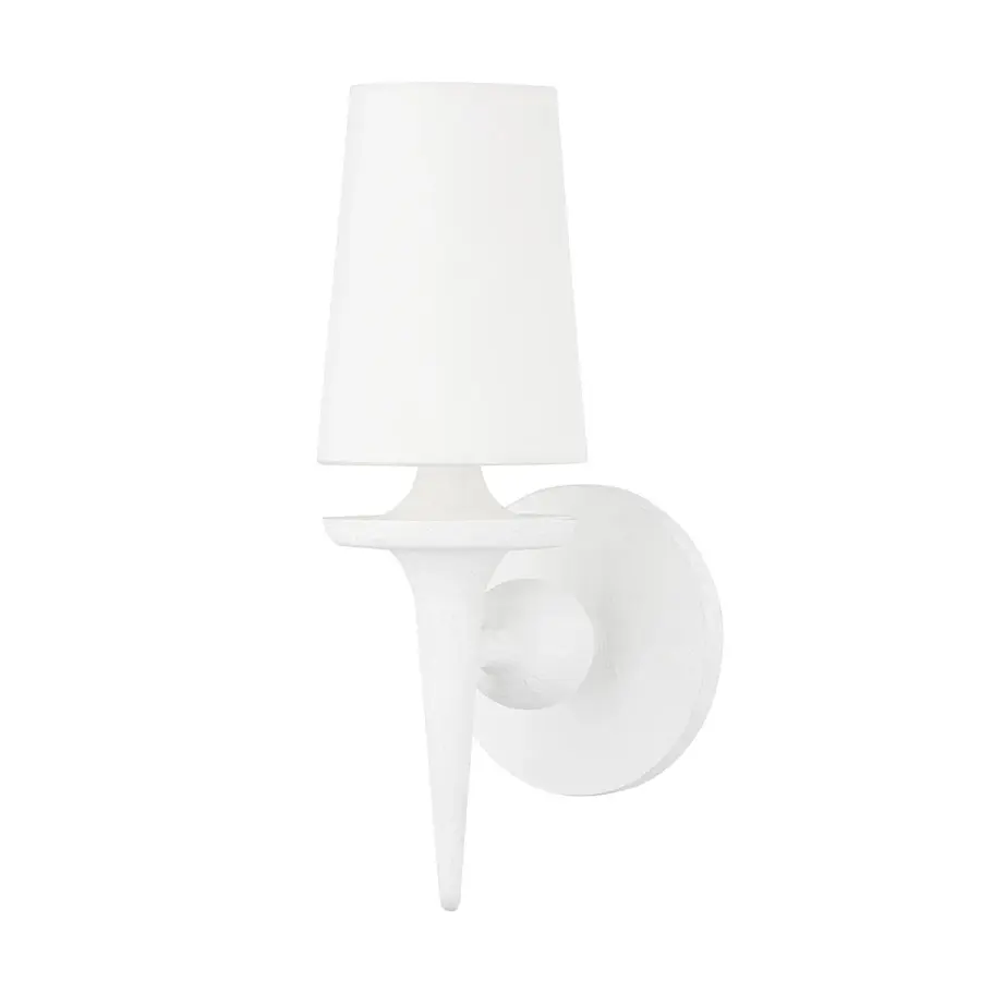 Torch White Plaster Wall Sconce - Image 1
