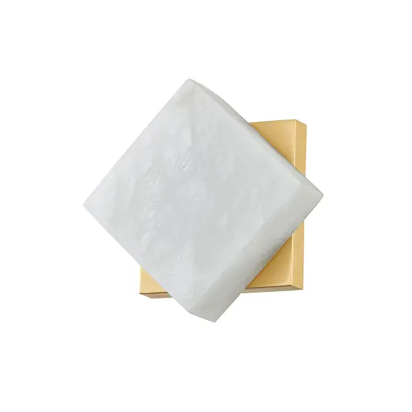 The Brockton offers efficient LED lighting in a compact 7.75-inch square design. Its aged brass finish and alabaster glass create warm ambient light ideal for smaller spaces. Dimmable with high CRI for accurate color rendering.