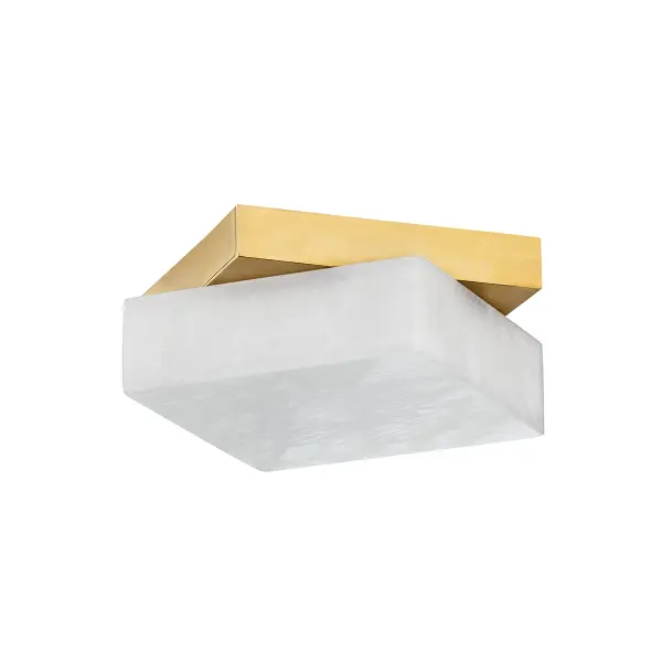 The Brockton combines a sophisticated aged brass finish with natural alabaster for a refined, low-profile lighting solution. Its integrated LED delivers warm, high-CRI illumination ideal for intimate spaces.